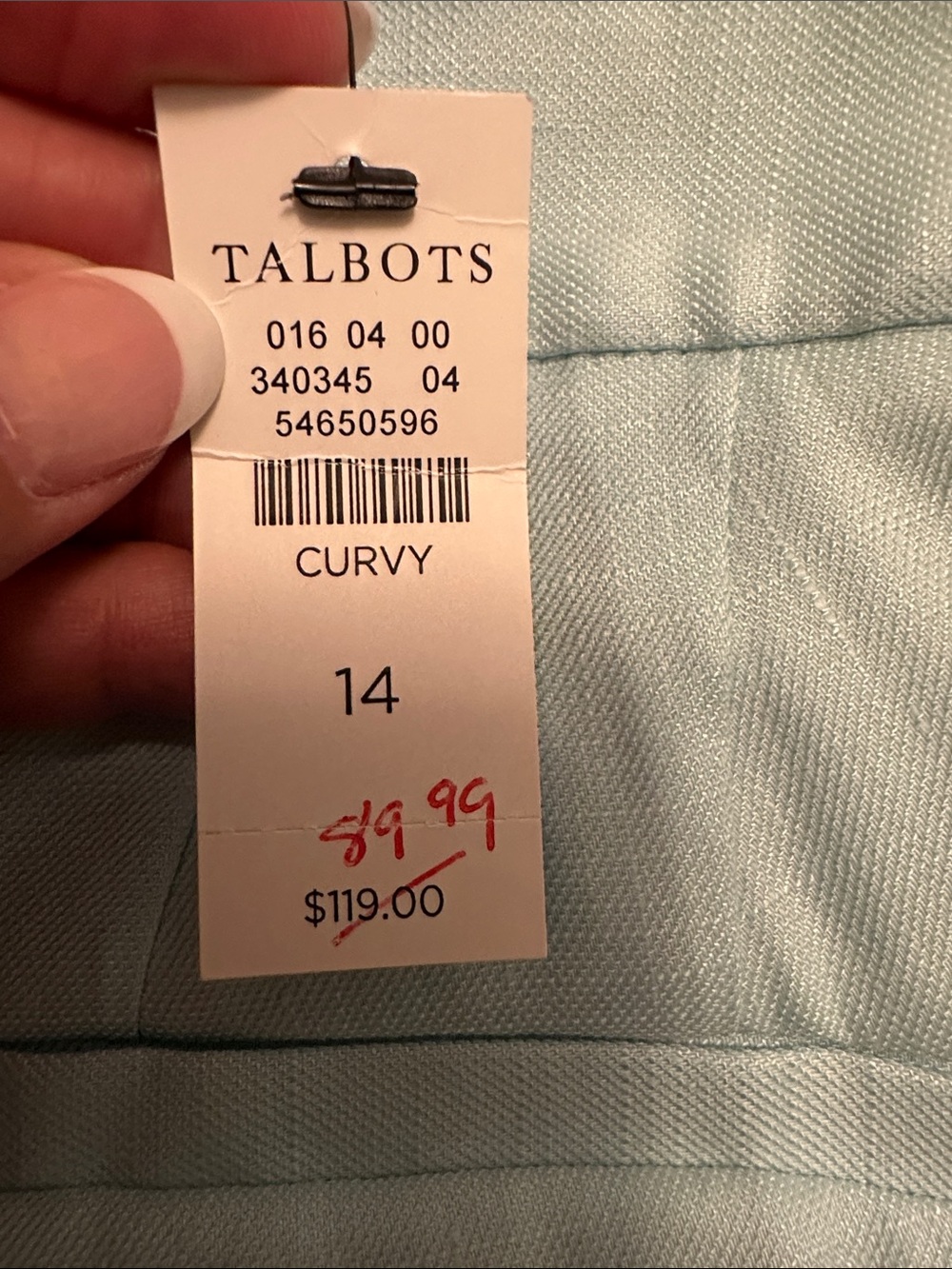 NWT Talbots Curvy Wide Leg Linen Blend Pants Size 14 Mint Aqua High Rise - Picture 4 of 15